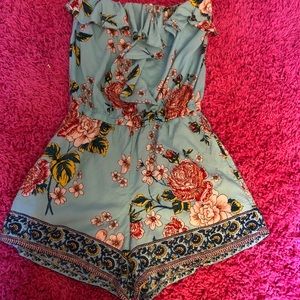 Blue Floral romper